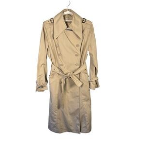 HBC Hudson’s Bay Company Tan Classic Vintage Trench Coat Size 10 Neutral